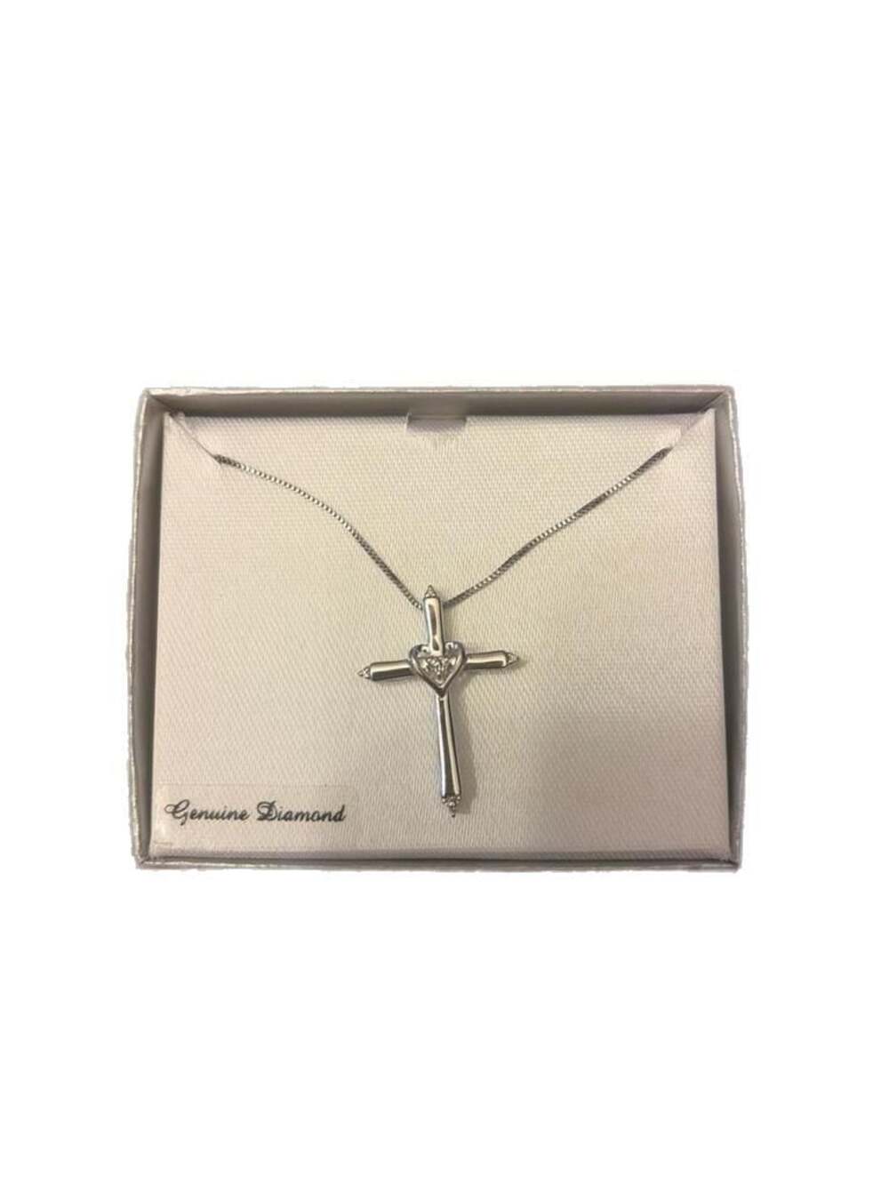 Kohl's Sterling Silver Diamond Accent Heart Cross Pendant Necklace, 18"